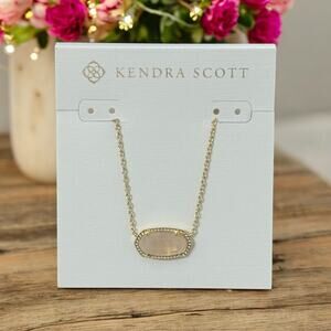 NWT! Kendra Scott Elisa Gold Pendant Necklace in Rose Quartz